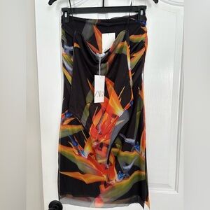 Zara Women's Vibrant tropical skirt and bodysuit set